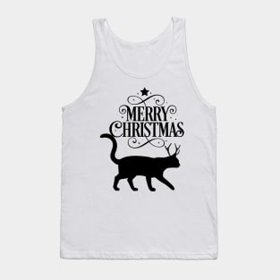 Merry christams black cat Tank Top